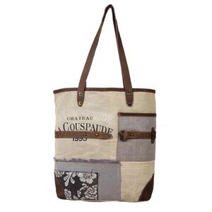 MYRA Canvas Tote Bag. Leather Myra Bag Tote Bags Upcycled Bag Utility Tote. NWT